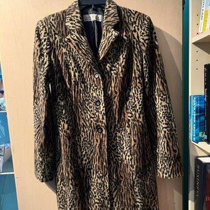 Vintage Leopard / Ocelot Faux Fur AWEAR Coat by Leone Sz. S
